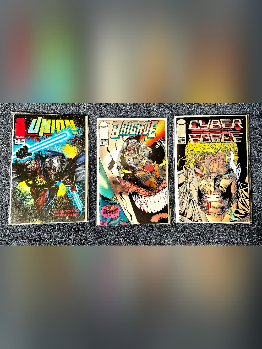 IMAGE Comics Lot of 3-Union #1, Brigade # 2, CyberForce #4 Embossed Cover (1993)